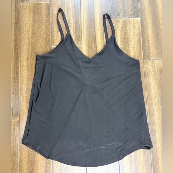 Lulu's size L Black Sleeveless Wrap Camisole Thin Strap V neck Flowy Fit Keyhole - Picture 9 of 9